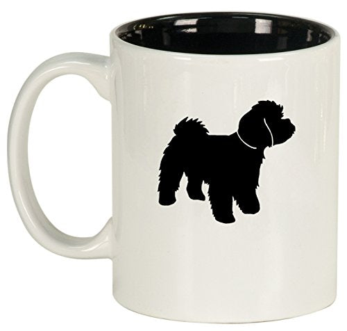 Ceramic Coffee Tea Mug Cup Maltipoo (White)