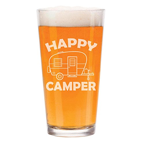 16 oz Beer Pint Glass Happy Camper