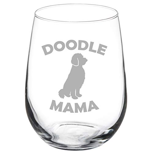 Wine Glass Goblet Doodle Mama (17 oz Stemless)