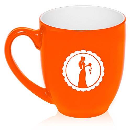 16 oz Large Bistro Mug Ceramic Coffee Tea Glass Cup Wedding Coordinator Event Planner (Orange)