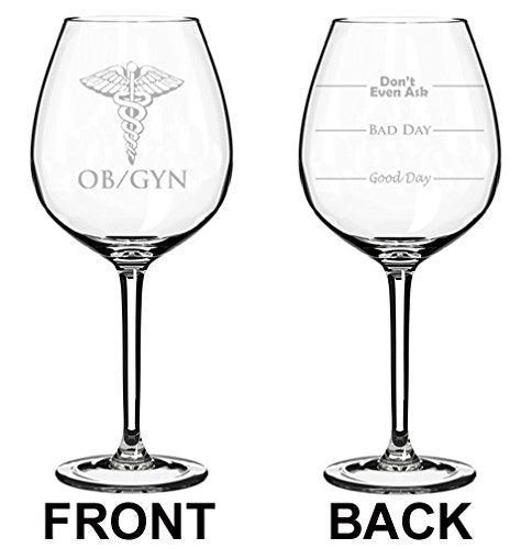 Wine Glass Goblet Two Sided OB GYN Obstetrics And Gynecology (20 oz Jumbo)