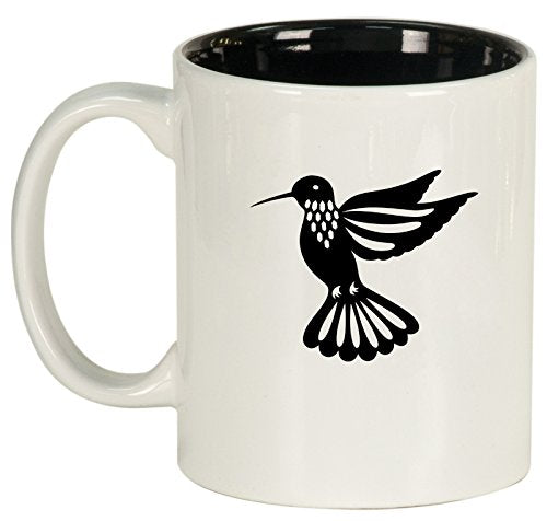 Ceramic Coffee Tea Mug Cup Hummingbird (White)