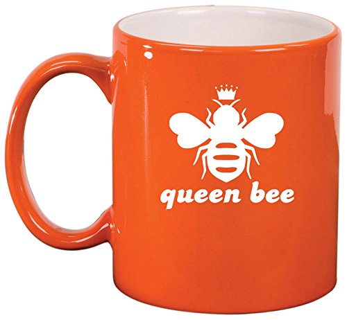 Ceramic Coffee Tea Mug Cup Queen Bee (Orange)