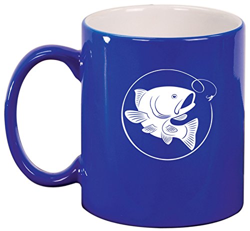 Ceramic Coffee Tea Mug Cup Fly Fishing (Blue)