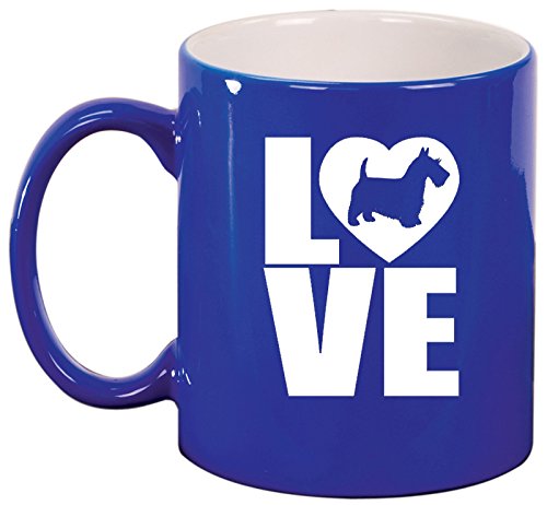 Ceramic Coffee Tea Mug Cup LOVE Scottie (Blue)