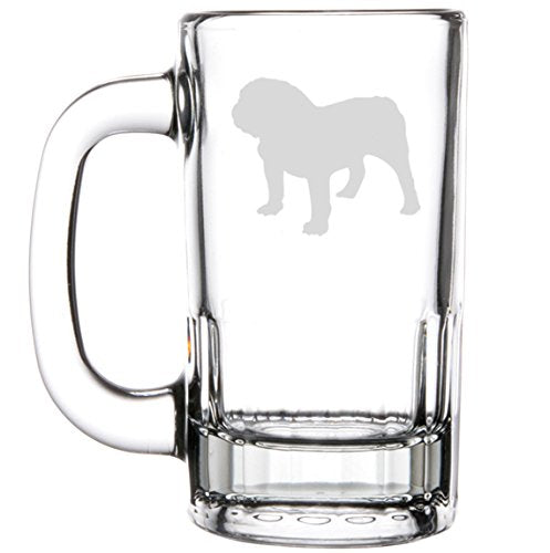 12oz Beer Mug Stein Glass Bulldog