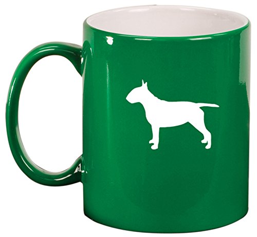 Ceramic Coffee Tea Mug Cup Bull Terrier (Green)