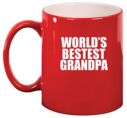 Ceramic Coffee Tea Mug World's Bestest Grandpa (Red)