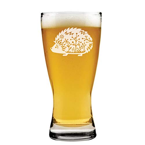 15 oz Beer Pilsner Glass Fancy Hedgehog