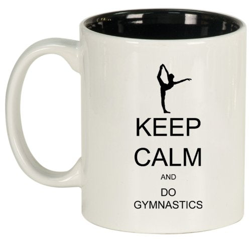 Keep Calm and Do Gymnastics Ceramic Coffee Tea Mug Cup White Black