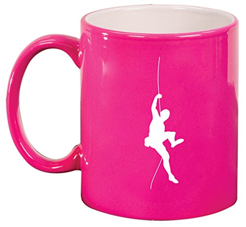 Ceramic Coffee Tea Mug Cup Climb Climber (Pink)