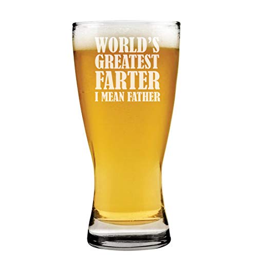 15 oz Beer Pilsner Glass World's Greatest Farter Father Funny Dad Gift