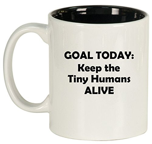 Ceramic Coffee Tea Mug Cup Keep The Tiny Humans Alive Funny Teacher Nurse Pediatrics Gift (White)