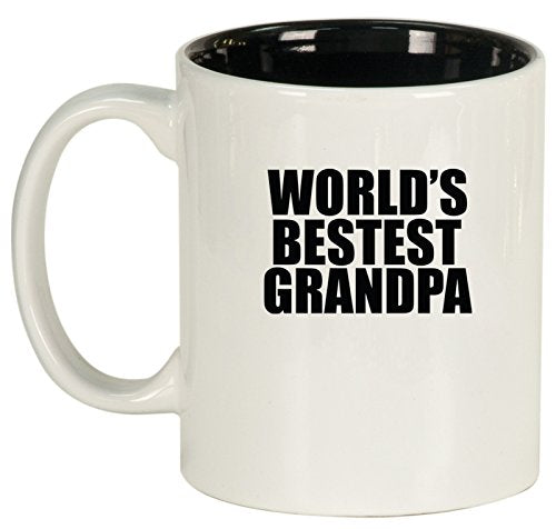 Ceramic Coffee Tea Mug World's Bestest Grandpa (White)