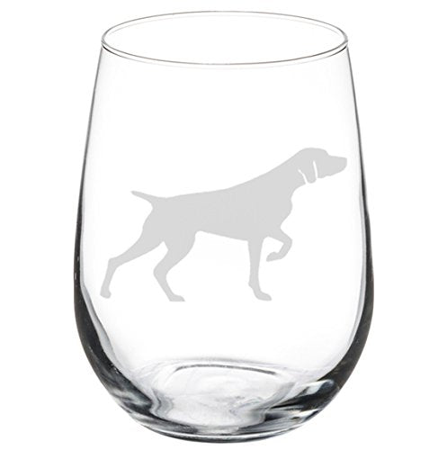 Wine Glass Goblet German Shorthaired Pointer (17 oz Stemless)