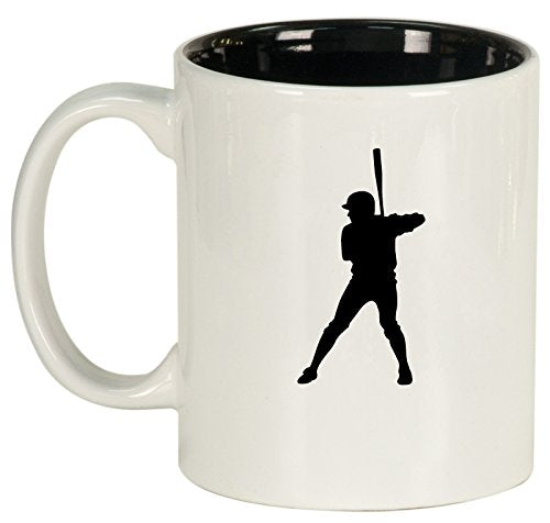 Ceramic Coffee Tea Mug Cup Baseball Player (White)