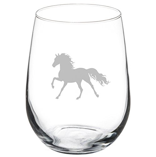 17 oz Stemless Wine Glass Horse,MIP