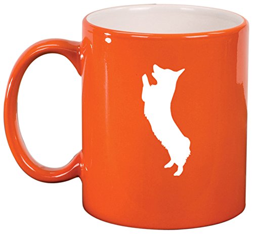 Ceramic Coffee Tea Mug Cup Corgi Standing (Orange)