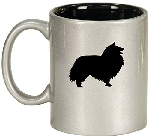 Ceramic Coffee Tea Mug Cup Shetland Sheepdog (Silver)