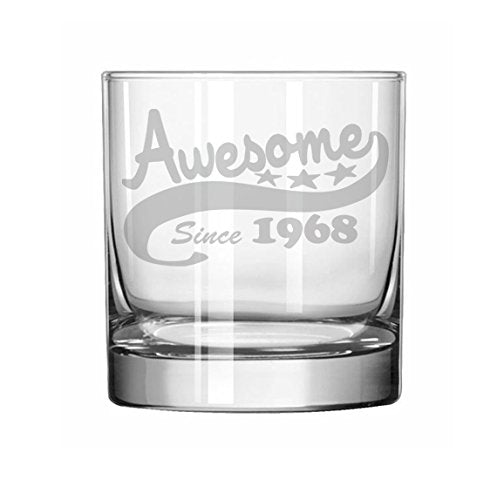 11 oz Rocks Whiskey Highball Glass Funny 50th Birthday Awesome Since 1968