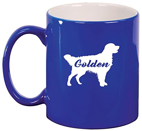 Ceramic Coffee Tea Mug Golden Retriever 'Golden' (Blue)
