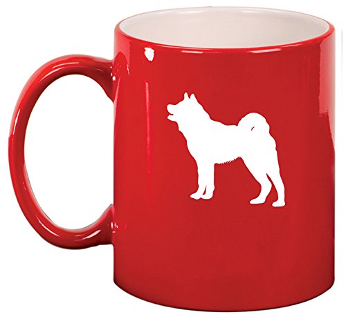 Ceramic Coffee Tea Mug Cup Akita Dog (Red)