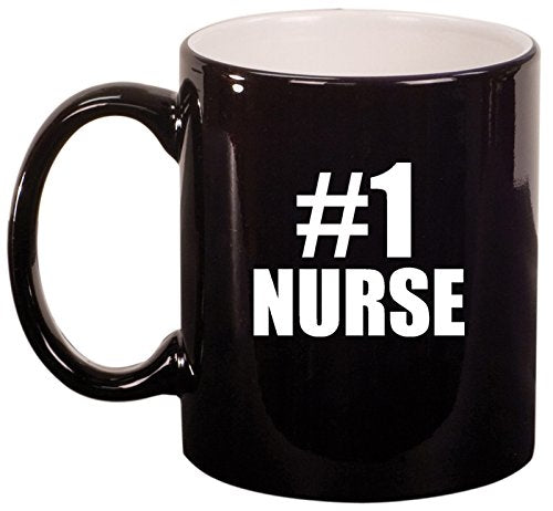 Ceramic Coffee Tea Mug #1 Nurse (Black)