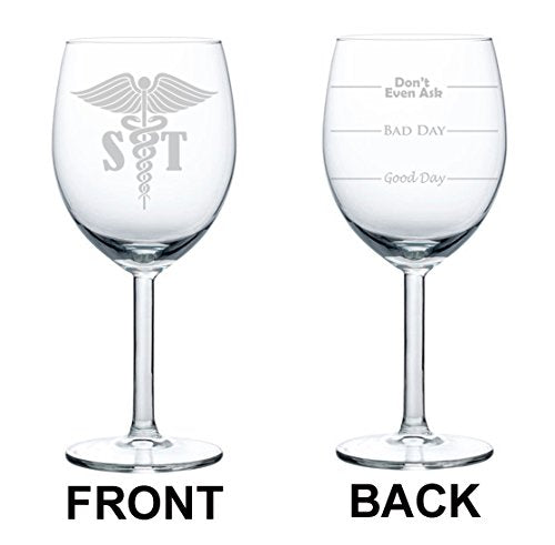 Wine Glass Goblet Two Sided ST Speech Therapist (10 oz)