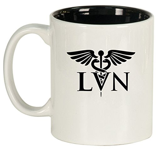 Ceramic Coffee Tea Mug Cup LVN Licensed Vocational Nurse (White)