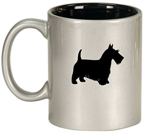 Ceramic Coffee Tea Mug Scottie Scottish Terrier (Silver)