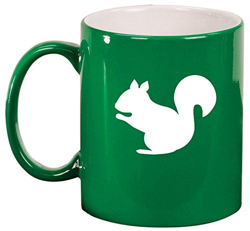 Ceramic Coffee Tea Mug Cup Squirrel (Green)