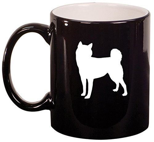 Ceramic Coffee Tea Mug Cup Shiba Inu (Black)