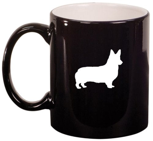 Black Ceramic Coffee Tea Mug Corgi Puppy Dog
