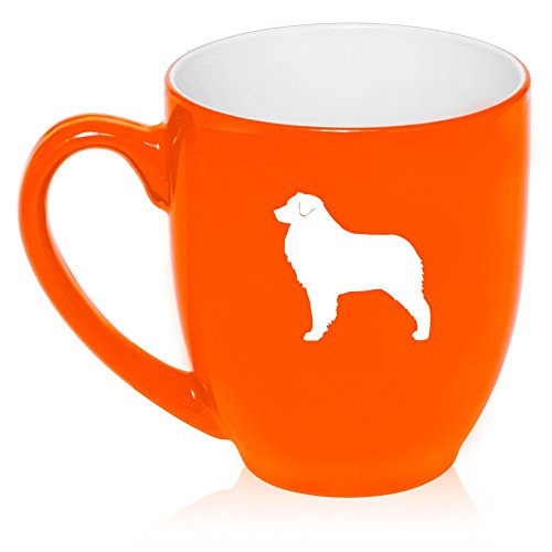 16 oz Large Bistro Mug Ceramic Coffee Tea Glass Cup Australian Shepherd (Orange)