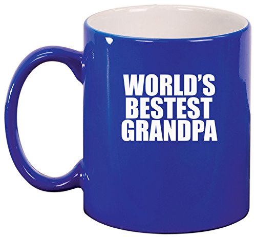 Ceramic Coffee Tea Mug World's Bestest Grandpa (Blue)