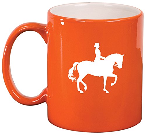 Ceramic Coffee Tea Mug Cup Dressage Horse With Rider (Orange)