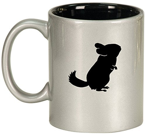 Ceramic Coffee Tea Mug Cup Chinchilla (Silver)