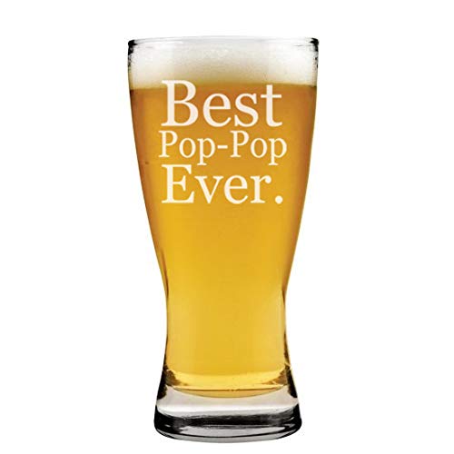 15 oz Beer Pilsner Glass Best Pop-Pop Ever