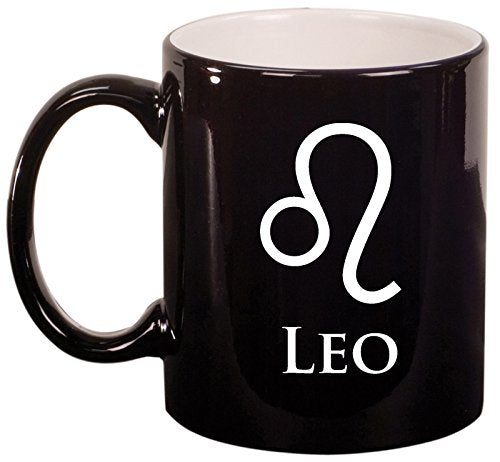 Ceramic Coffee Tea Mug Cup Leo (Black)