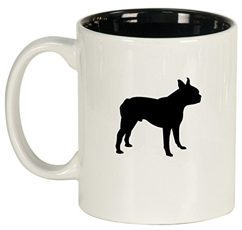 Ceramic Coffee Tea Mug Boston Terrier (White)