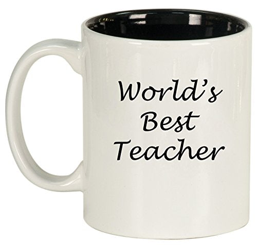 Ceramic Coffee Tea Mug World's Best Teacher (White)