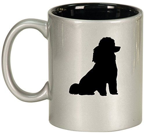 Ceramic Coffee Tea Mug Cup Miniature Poodle Toy Poodle (Silver)