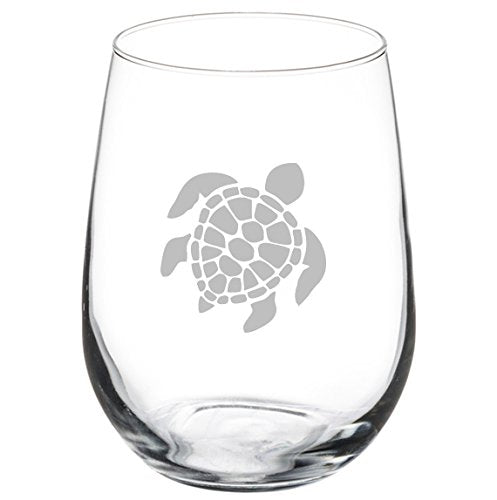 17 oz Stemless Wine Glass Sea Turtle,MIP