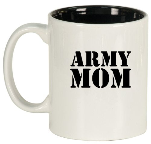 Army Mom Ceramic Coffee Tea Mug Cup White Black