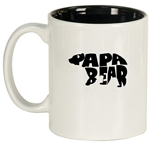 Ceramic Coffee Tea Mug Cup Dad Father Papa Bear (White)