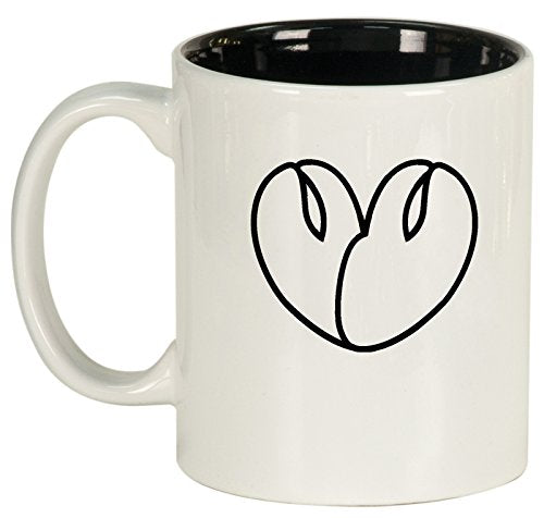 Ceramic Coffee Tea Mug Cup Lobster Love (White)