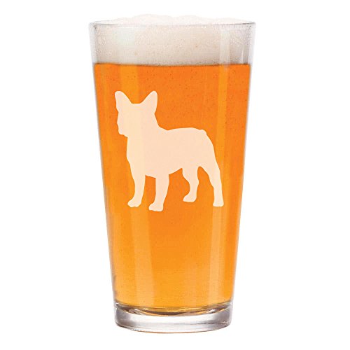 16 oz Beer Pint Glass French Bulldog