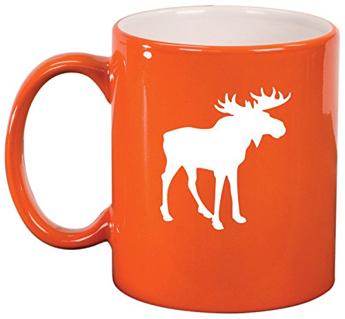 Ceramic Coffee Tea Mug Cup Moose (Orange)