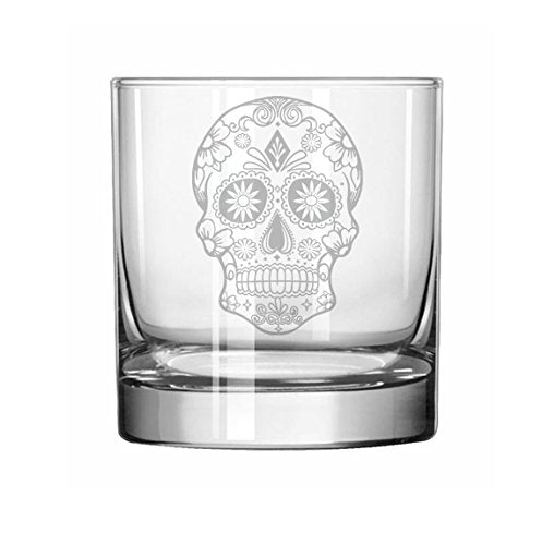 11 oz Rocks Whiskey Highball Glass Sugar Candy Skull