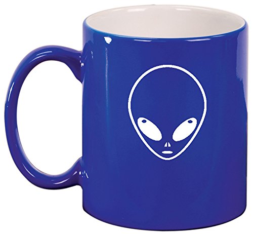 Ceramic Coffee Tea Mug Cup Alien Head (Blue)